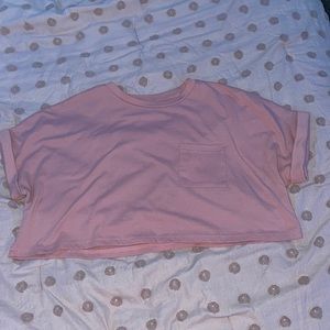 Large pink cropped tee